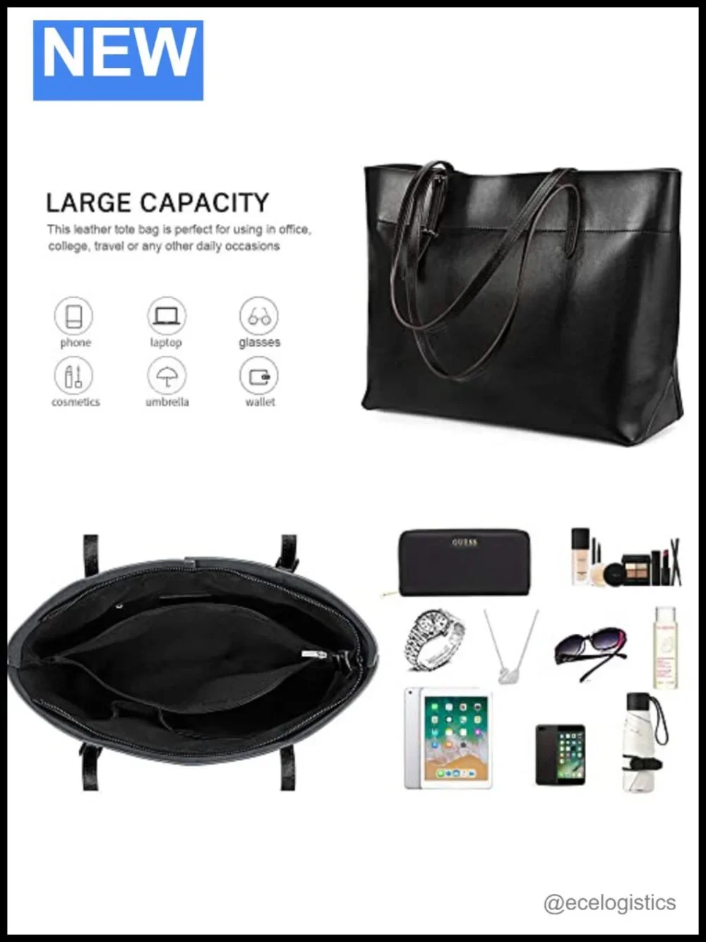 Leather Tote & Crossbody Bag Set, 2-Piece Handbags